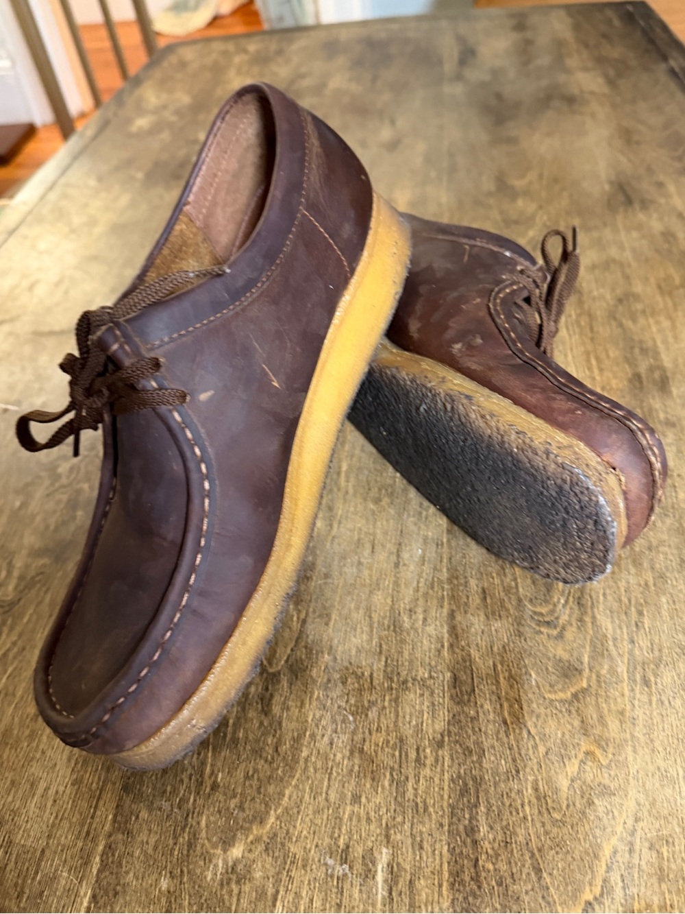 Clarks Original Wallabee Men’s 11.5 M Brown Leather Crepe Sole Shoes Moc Toe